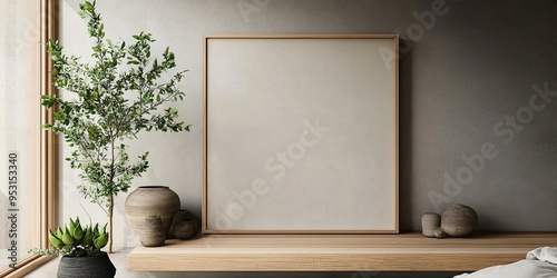 mockup for digital art, hor...