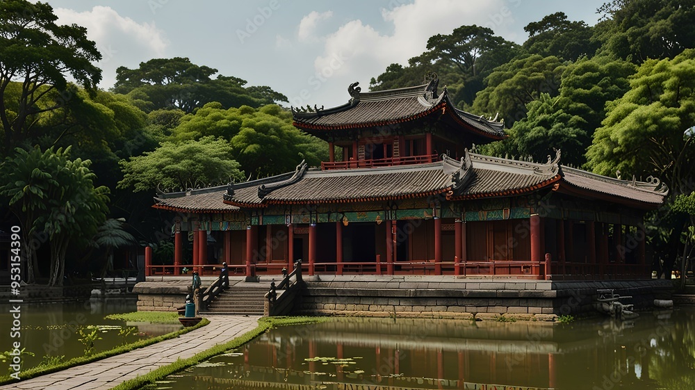 Temple architecture building mansion. Temple architecture building mansion.