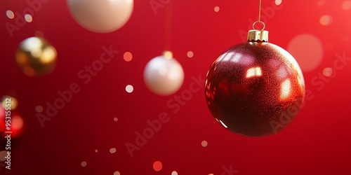 Red Christmas Ornament with...