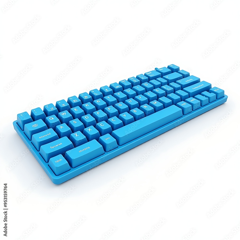 A blue computer keyboard isolated on white background A blue computer keyboard isolated on white background