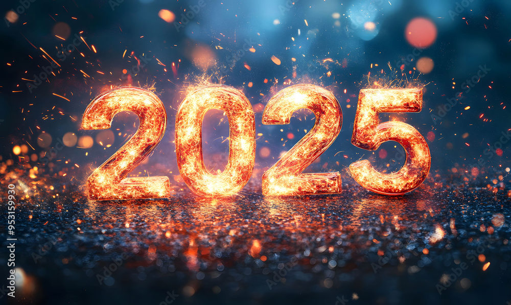 2025 New Year background with gold sparkles, fireworks, and neon lights, celebrating the arrival of the new year. 2025 New Year background with gold sparkles, fireworks, and neon lights, celebrating the arrival of the new year.