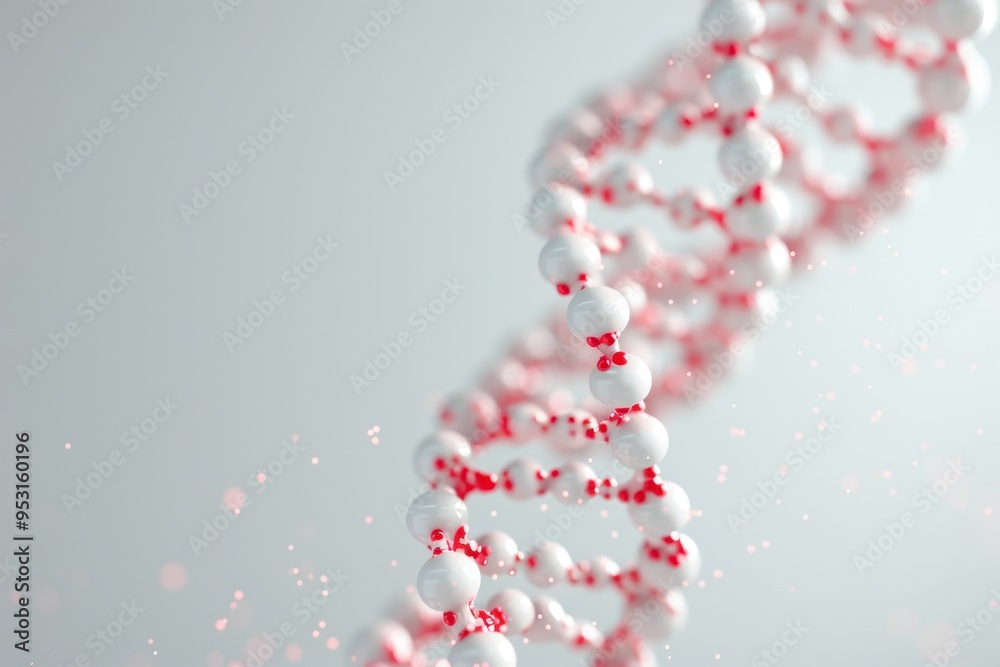 Intricate 3D Model of DNA Helix, showcasing the double helix structure with detailed nucleotide pairs, vibrant color scheme, and molecular precision for educational purposes. Intricate 3D Model of DNA Helix, showcasing the double helix structure with detailed nucleotide pairs, vibrant color scheme, and molecular precision for educational purposes.