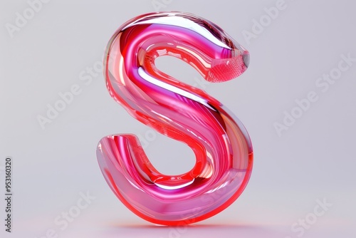 Futuristic Abstract S, a three-dimensional interpretation of the letter S, featuring sleek curves and vibrant colors, embodying innovation and modern design. photo