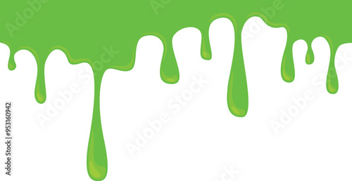 Poison green fluid drops border. Radioactive goo