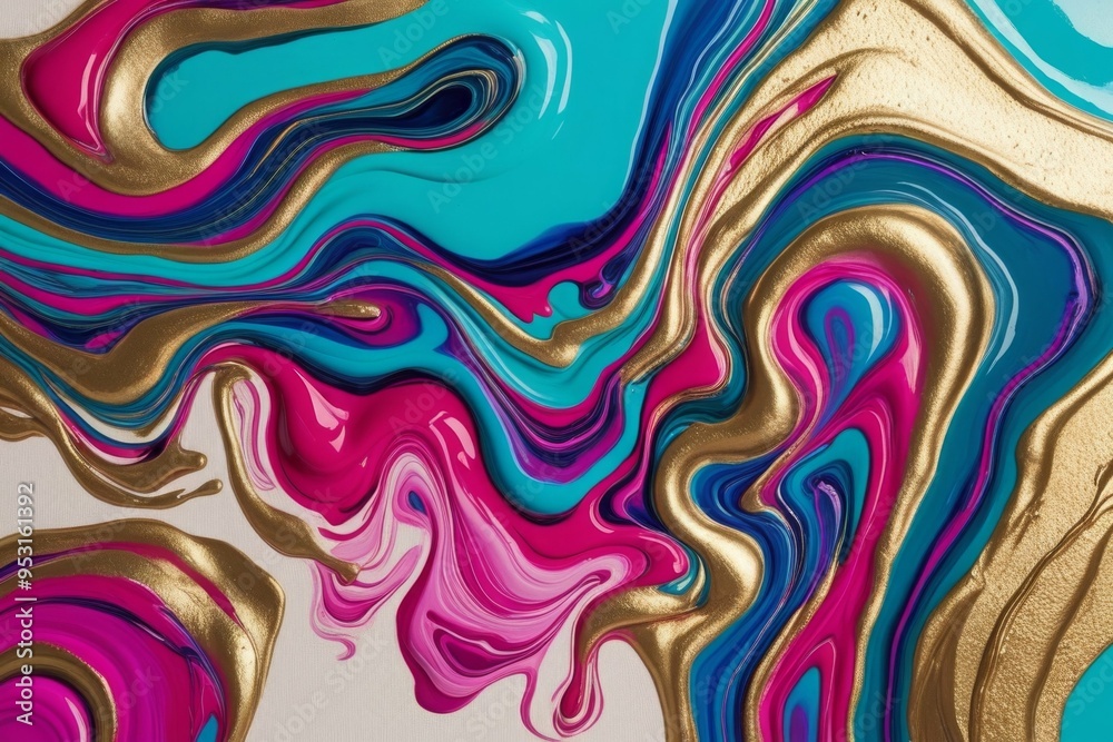 Abstract Fluid Art in Vibrant Colors