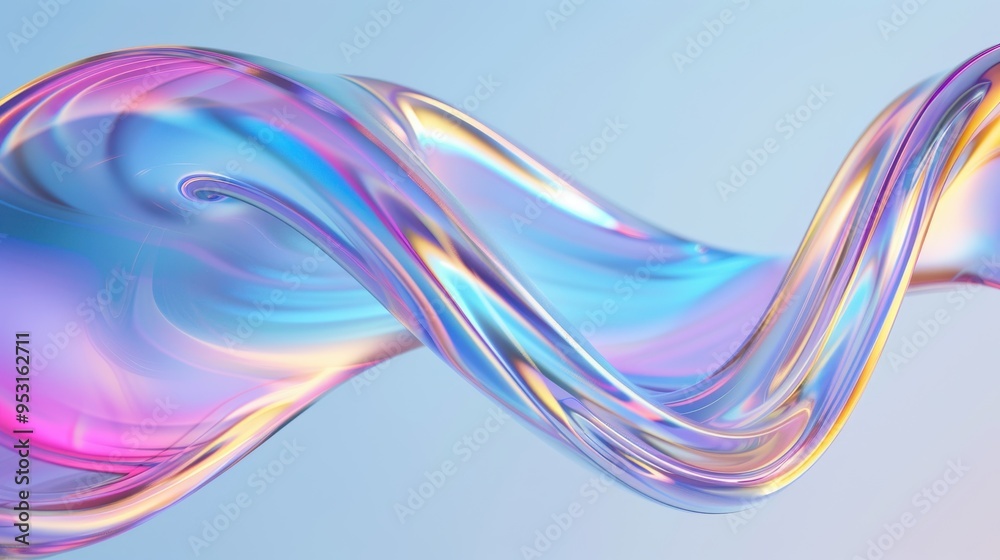 Sleek Glass Wave Design, a modern 3D element featuring a fluid pipe shape, elegantly crafted to enhance contemporary digital environments and visual aesthetics. Sleek Glass Wave Design, a modern 3D element featuring a fluid pipe shape, elegantly crafted to enhance contemporary digital environments and visual aesthetics.