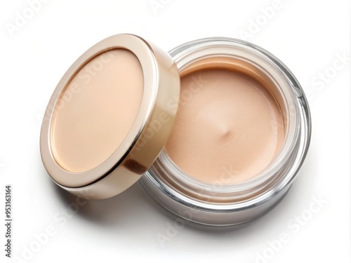 Soft, natural light illuminates the concealer pot from the top, highlighting the subtle texture and contours of the container, with a slight shadow at the base to add depth and dimension.