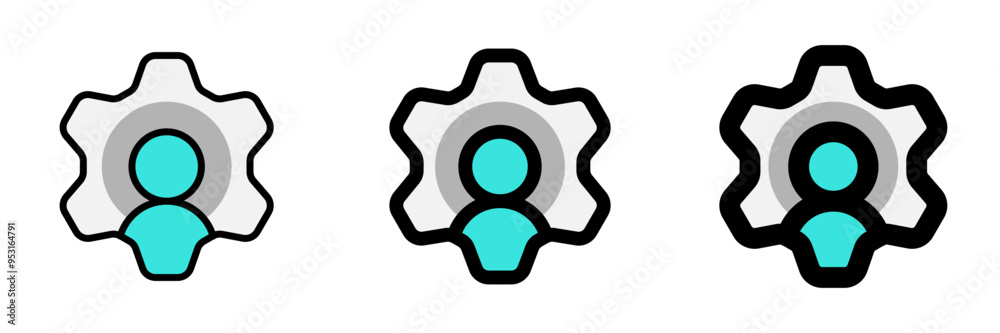 Editable human resource, management, account setting vector icon. Part ...