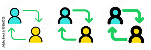 Editable employee turnover, account switch vector icon. Part of a big icon set family. Perfect for web and app interfaces, presentations, infographics, etc