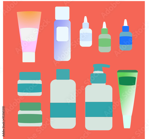 set of cosmetic products