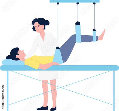 Nurse help injured woman. Trauma recovery concept