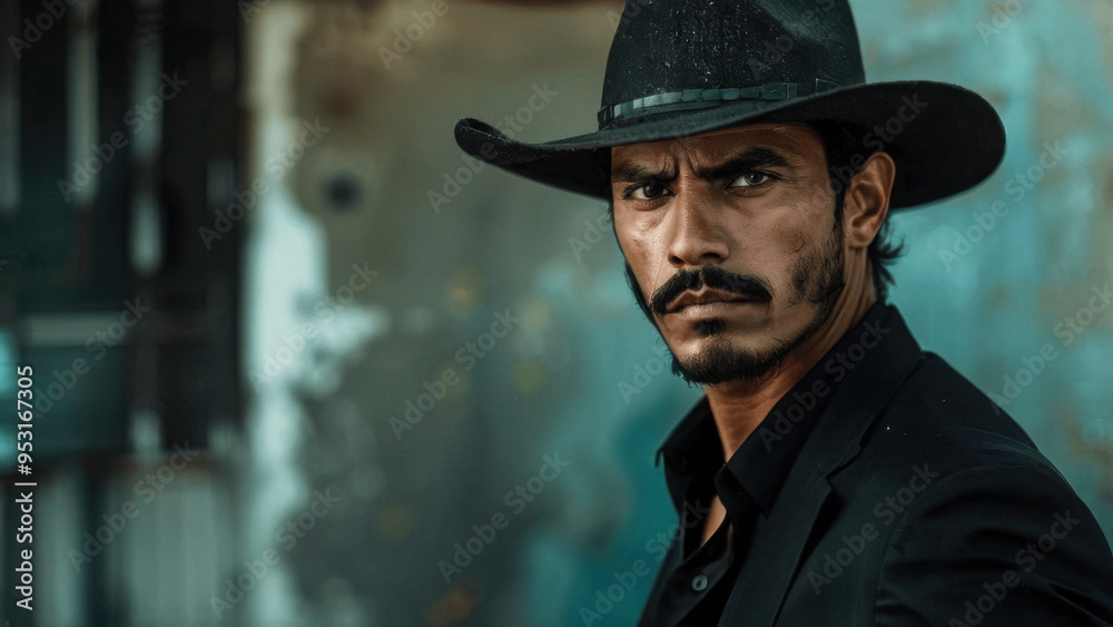 man in hat mexican look