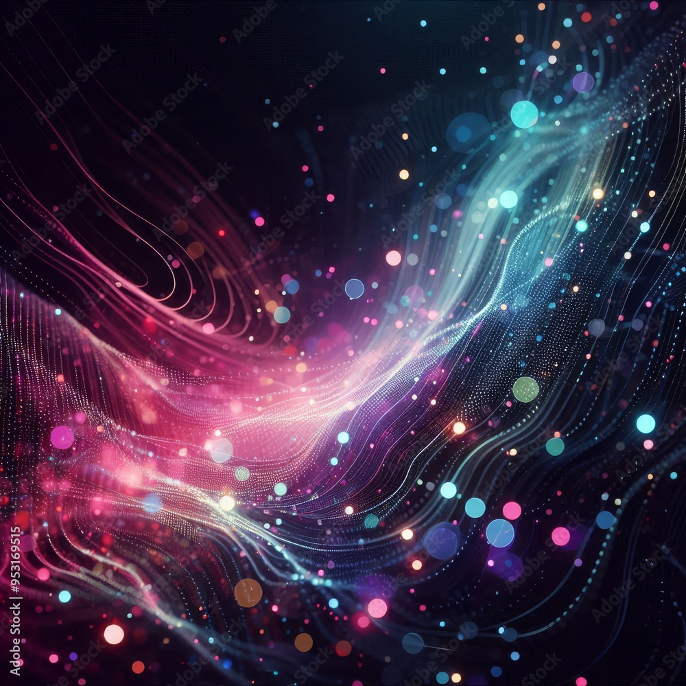 a black background with light pink, purple, blue and green lights Generative AI
a black background with light pink, purple, blue and green lights Generative AI
