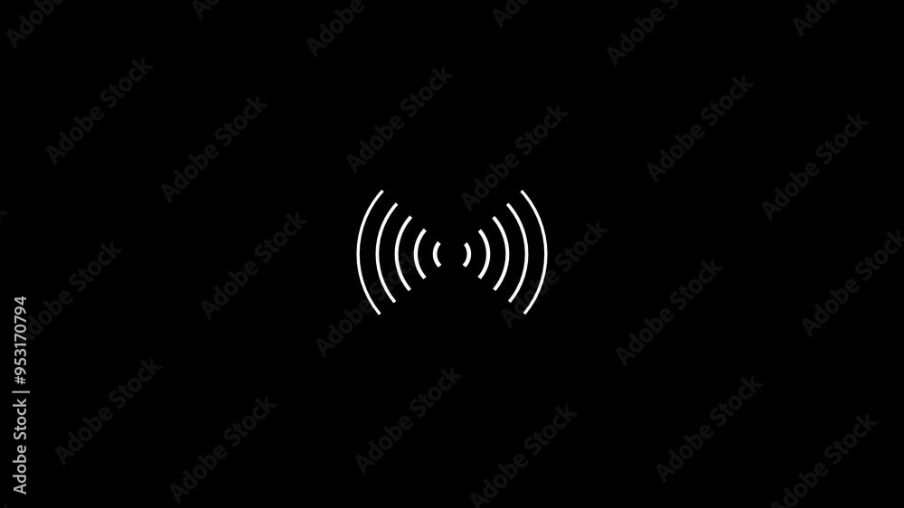 Radio waves animation on black background. Radio waves radiating. Animated network signal background. Radio waves animation on black background. Radio waves radiating. Animated network signal background.