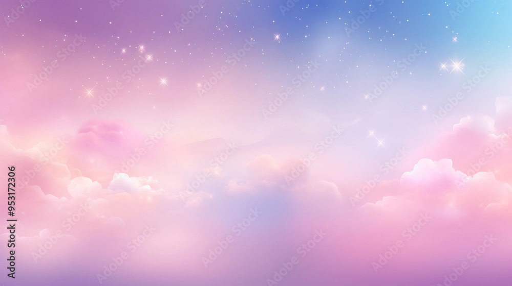 Bokeh sky background Light pink pastel galaxy
