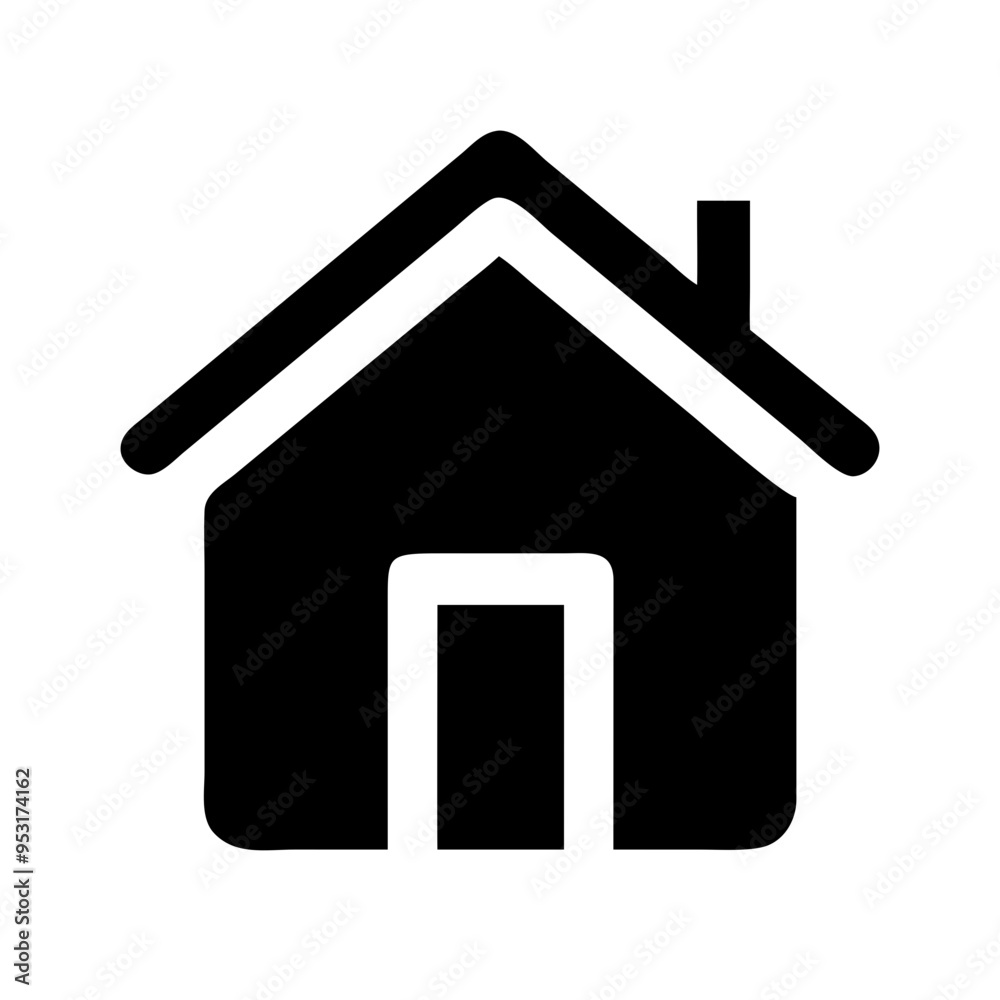 A simple and recognizable home icon, designed to represent the homepage or main navigation point in digital interfaces. Featuring a classic house shape with a roof and doorway, this icon is ideal f A simple and recognizable home icon, designed to represent the homepage or main navigation point in digital interfaces. Featuring a classic house shape with a roof and doorway, this icon is ideal f