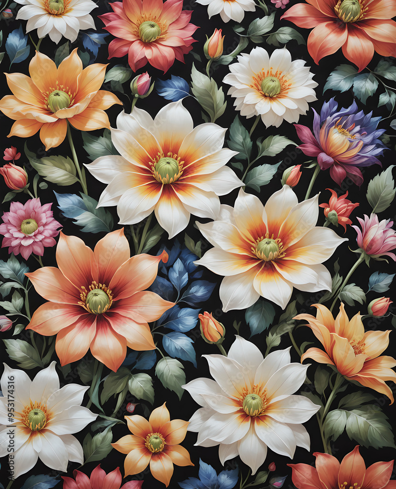 Colorful Flowers Background Colorful Flowers Background