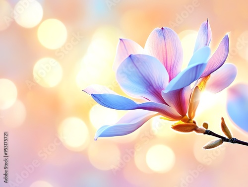 Stunning close-up of a delicate flower with vibrant colors, soft focus, and beautiful bokeh background, perfect for adding a touch of nature to any project.