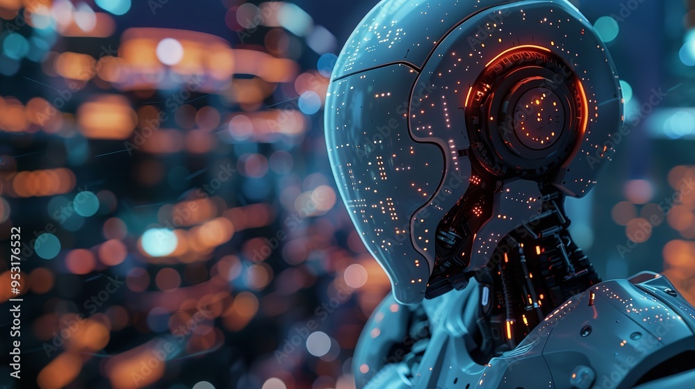 Fototapeta premium AI Crypto Trade Artificial Technology Business Background