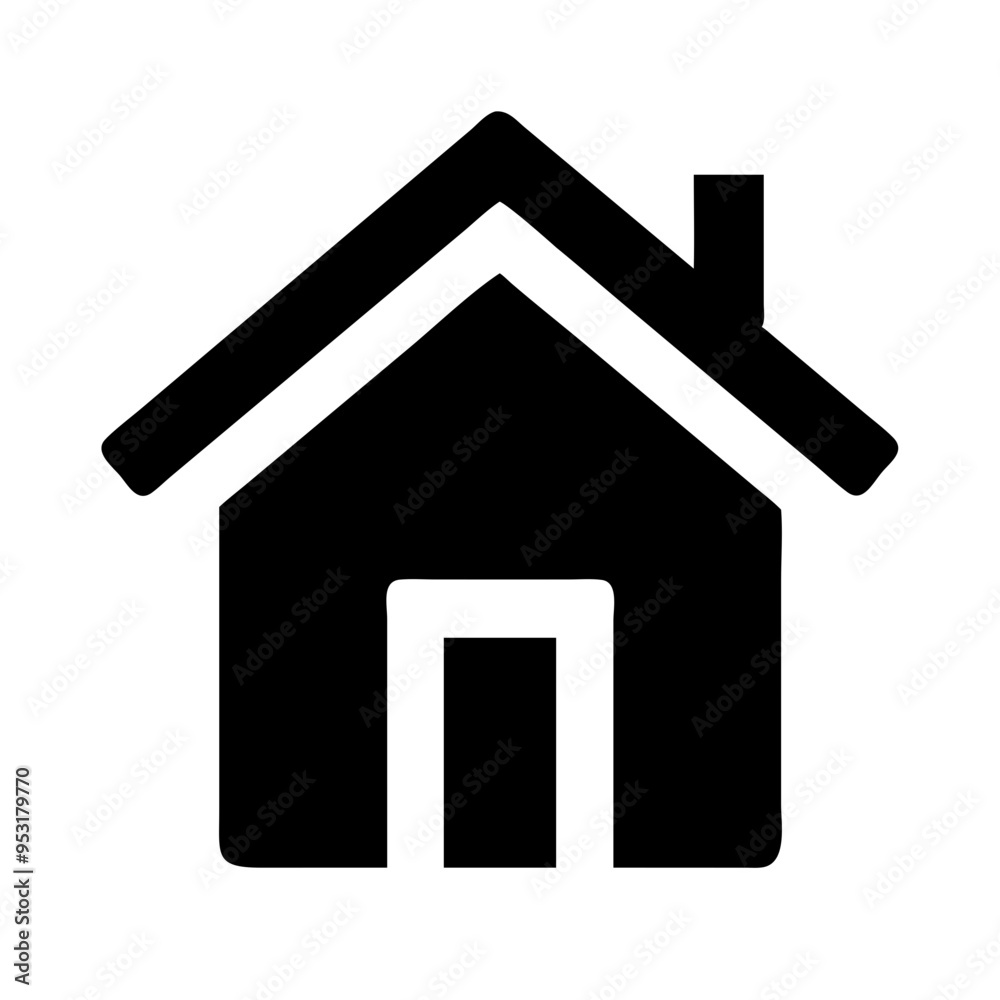A simple and recognizable home icon, designed to represent the homepage or main navigation point in digital interfaces. Featuring a classic house shape with a roof and doorway, this icon is ideal f A simple and recognizable home icon, designed to represent the homepage or main navigation point in digital interfaces. Featuring a classic house shape with a roof and doorway, this icon is ideal f