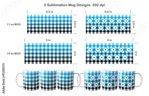 Foto Set of 2 Buffalo plaid patterns
