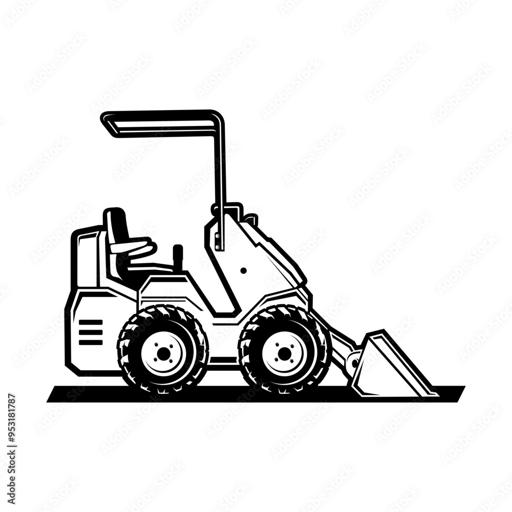Naklejka premium Mini Skid steer loader , logo vector image .