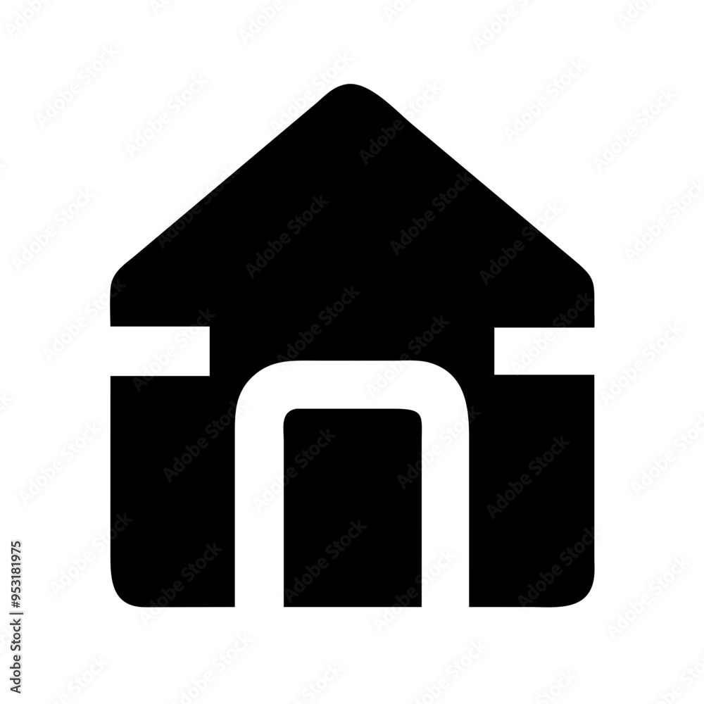 A simple and recognizable home icon, designed to represent the homepage or main navigation point in digital interfaces. Featuring a classic house shape with a roof and doorway, this icon is ideal f A simple and recognizable home icon, designed to represent the homepage or main navigation point in digital interfaces. Featuring a classic house shape with a roof and doorway, this icon is ideal f