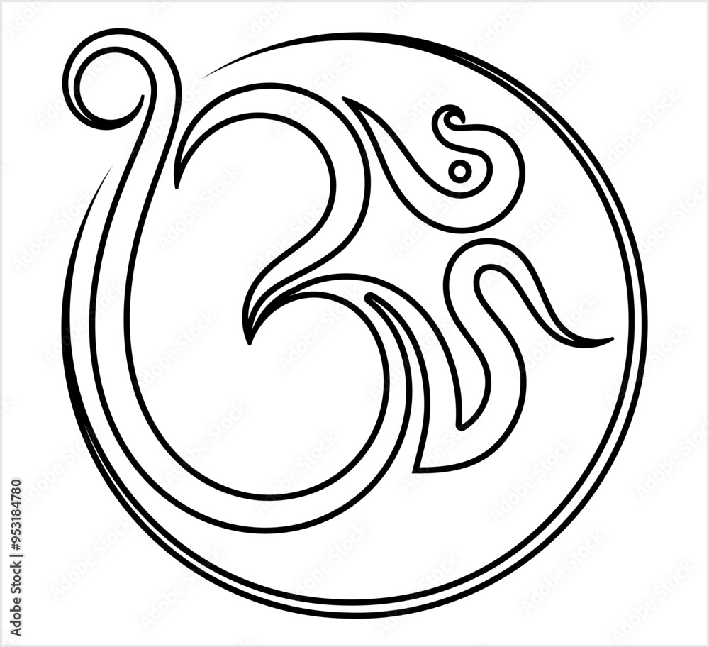 Aum (Om) The Holy Motif Calligraphic Style M_2209004 Aum (Om) The Holy Motif Calligraphic Style M_2209004