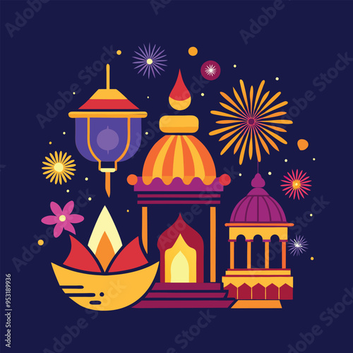 DIWALI background vector art