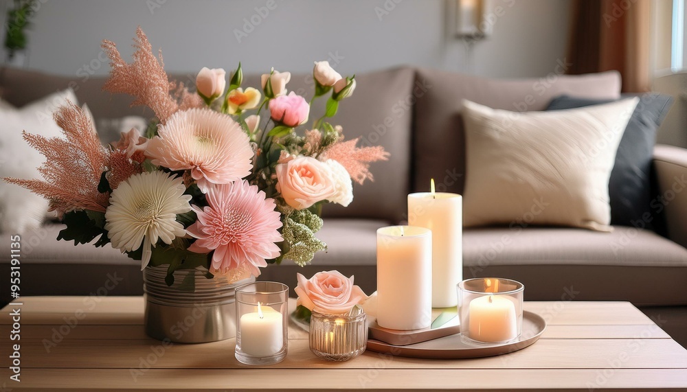 Pink, yellow, white, green flower arrangement, candles, fresh, spring, summer, colorful, bunch, beauty, fragrant, smell, blooming, blooms, vibrant, petals, blossom, bunch, floral, flowers Pink, yellow, white, green flower arrangement, candles, fresh, spring, summer, colorful, bunch, beauty, fragrant, smell, blooming, blooms, vibrant, petals, blossom, bunch, floral, flowers