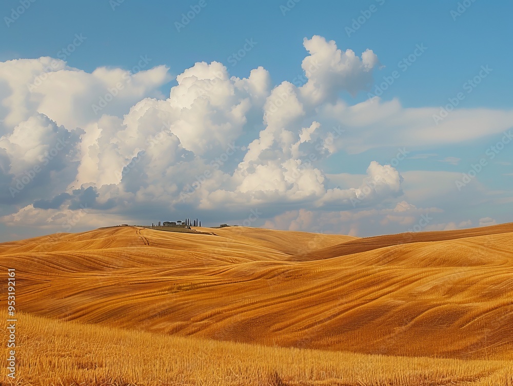 Fototapeta premium Captivating Crete Senesi: A Summer Landscape in San Quirico d'Orcia, Italy