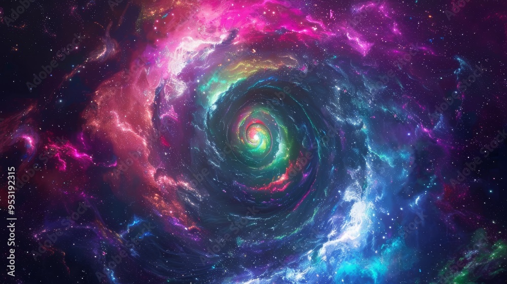spiraling rainbow galaxy getting sucked into a black hole spiraling rainbow galaxy getting sucked into a black hole