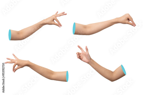 Vector set of retro hands, collage temporary elements, vector illustration.