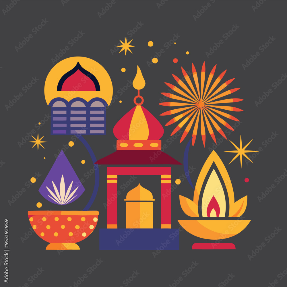 Fototapeta premium DIWALI background vector art