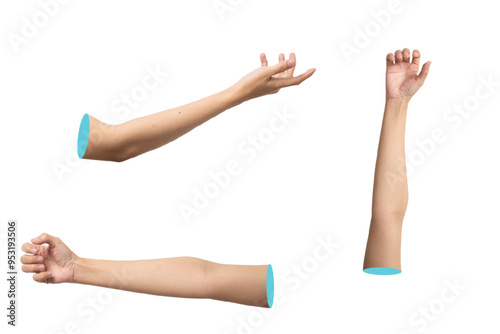 Vector set of retro hands, collage temporary elements, vector illustration.