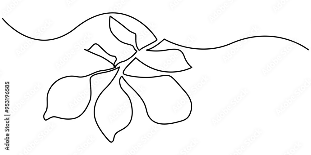 Lemon branch with leaves vector. One line continuous hand drawn illustration. Linear silhouette, citrus fruit icon. Minimal design, print, banner, card, wall art poster, brochure, logo, menu, Drawing Lemon branch with leaves vector. One line continuous hand drawn illustration. Linear silhouette, citrus fruit icon. Minimal design, print, banner, card, wall art poster, brochure, logo, menu, Drawing