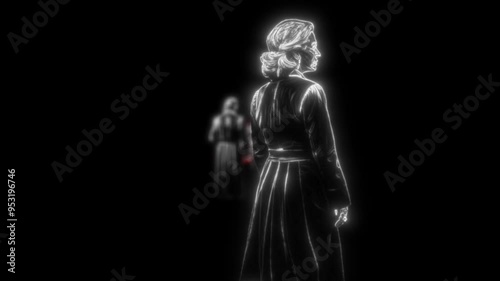 silhouette of a lawyer's in grand courthouse. 