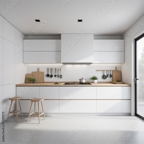 modern kitchen interior with kitchen