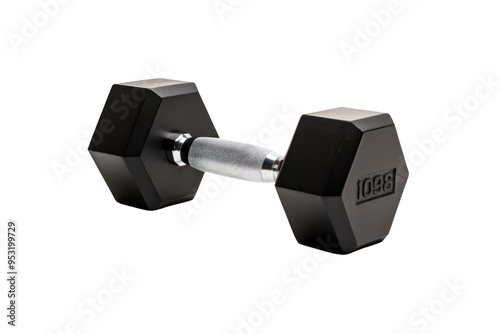 A classic hex dumbbell with a matte finish and a non-slip grip