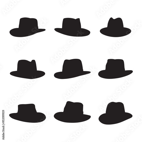 Hat silhouette clipart design illustration