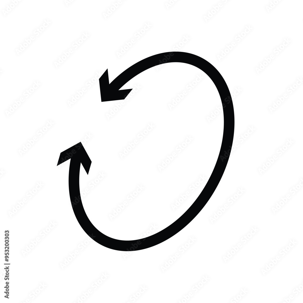 Dual double ended semi circle arrow. Semicircular round long two sided arrow on white background. EPS10 Dual double ended semi circle arrow. Semicircular round long two sided arrow on white background. EPS10