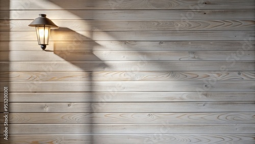 White Shiplap Panelling On A Wall With A Subtle Wood Grain Texture, Casting Shadows And Creating A Warm And Cozy Atmosphere. photo