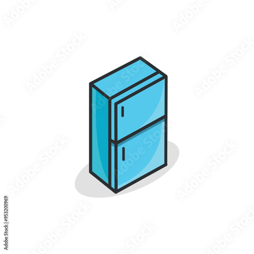 Simple design fridge design vector has a shadow.