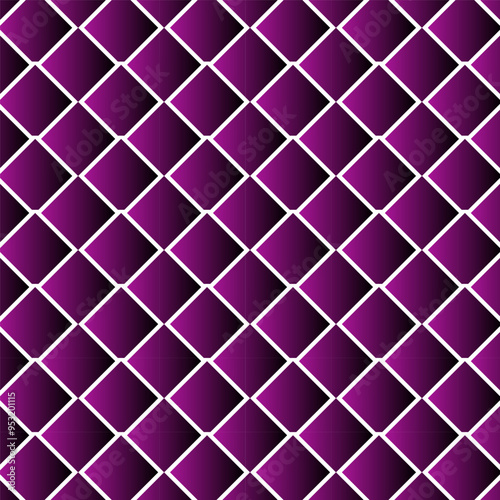 3d Geometric diamond shaped seamless pattern vector. purple and white geometrical wallpaper. Design for textile, blankets ,bedsheets, pillowcase , flooring, background, clothing, wrapping, fabric etc.