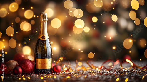 A bottle of champagne with ...