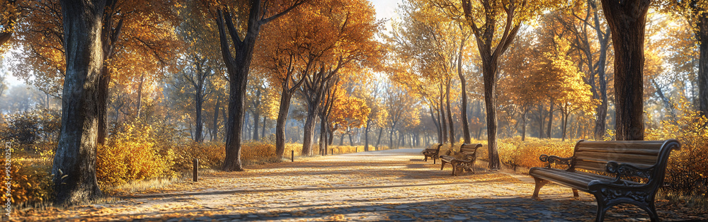 Fototapeta premium Golden Autumn Path