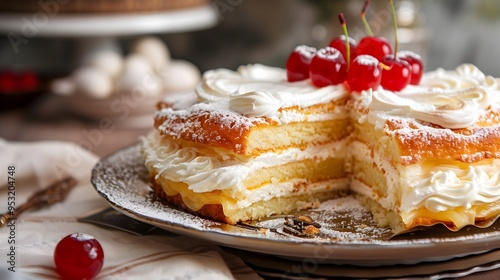 Delicious cake, banner, bakery, food magazine, dessert, restaurant