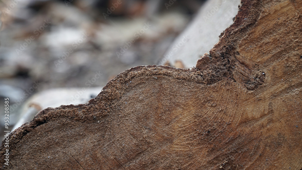 Surface texture of a cut log. Focus selected Surface texture of a cut log. Focus selected