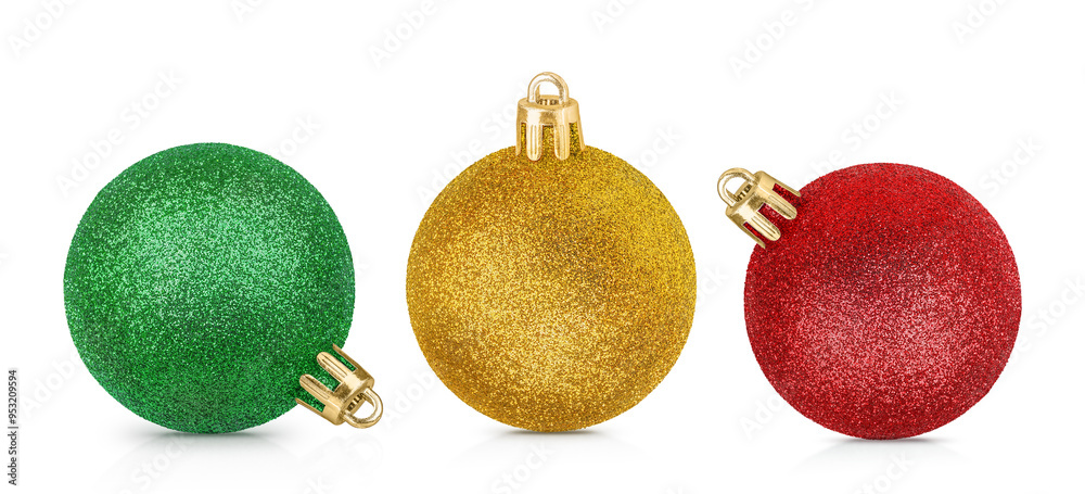 Christmas Ornaments isolated on white background