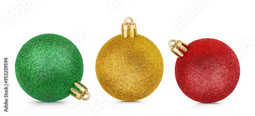 Obraz na płótnie Christmas Ornaments isolated on white background w salonie